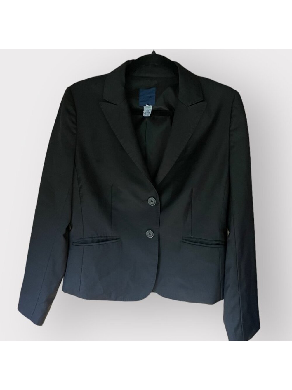 J.Crew Size 8 Black Super 120's 100% Wool Two Button Blazer Jacket